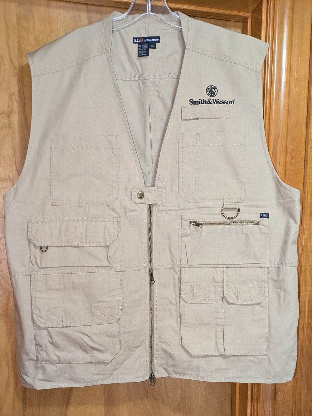 5.11 Tactical Khaki Utility Vest with Smith & Wesson Embroidery